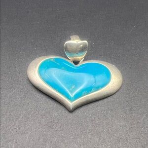 Silver and Blue Heart Pendant
